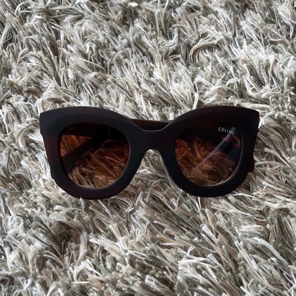 Oversized Rectangular Cat Eye Acetate Sunglasses - image 1